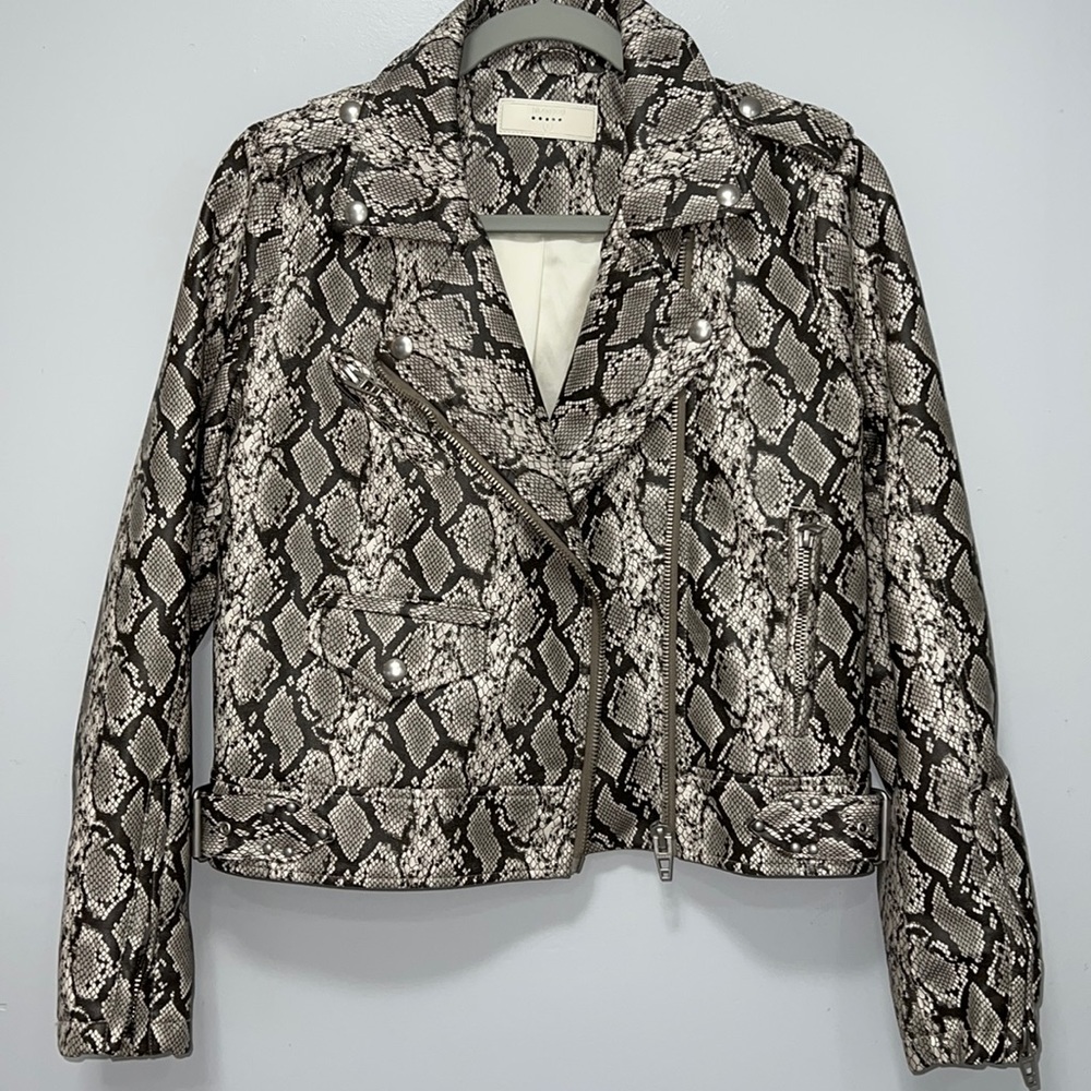 BLANKNYC faux snakeskin moto jacket